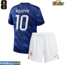 Frankreich Kylian Mbappe #10 Heimtrikotsatz Kinder WM 2026 Kurzarm (+ Kurze Hosen)
